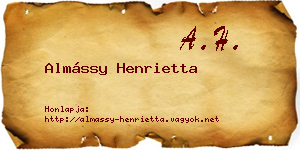Almássy Henrietta névjegykártya