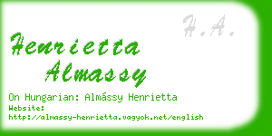 henrietta almassy business card