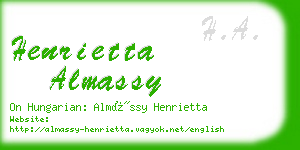 henrietta almassy business card